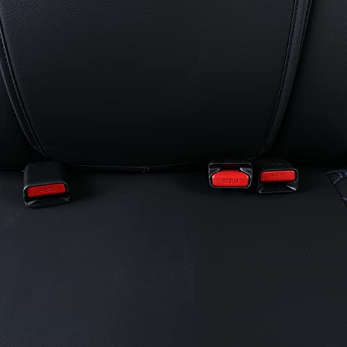 Tomatoman Tacoma Seat Covers Customized for 2005-2025 2026 4Runner Extended SR V6 Pickup Truck, Waterproof Faux Leather Car Cushions(Rear Seat, Black-Blue) - color: Rear Seat/Black-Blue