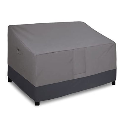 Easy-Going Waterproof Outdoor Loveseat Cover Heavy Duty Patio Furniture Couch Cover Windproof Durable (54Wx38Dx35H inch, Gray/Dark Gray)