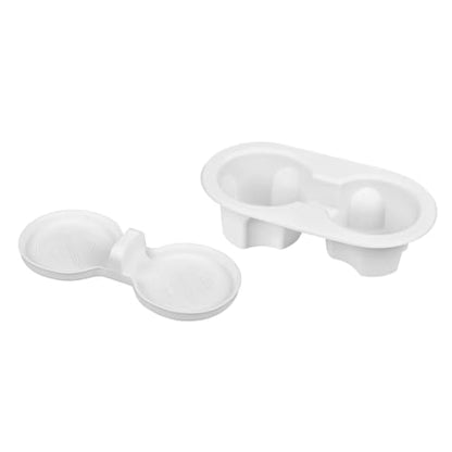 frani Cup Holder Set (2-Piece) Compatible with Tesla Model Y 2021-2026 & Juniper Refresh - Premium Silicone Inserts for Center Console & Rear Seats White - color: White, style: Model Y Juniper 2025-2026