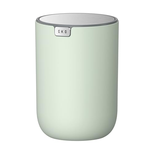 EKO Fandy 0.4 Gal/1.5L Mini Tabletop Trash Bin with Swing-Lid, Desktop Trash Can for Bathroom Countertop, Vanity, Coffee or Office, Small Garbage Bin (Sage) - color: Sage, size: Tabletop 1.5 Liters