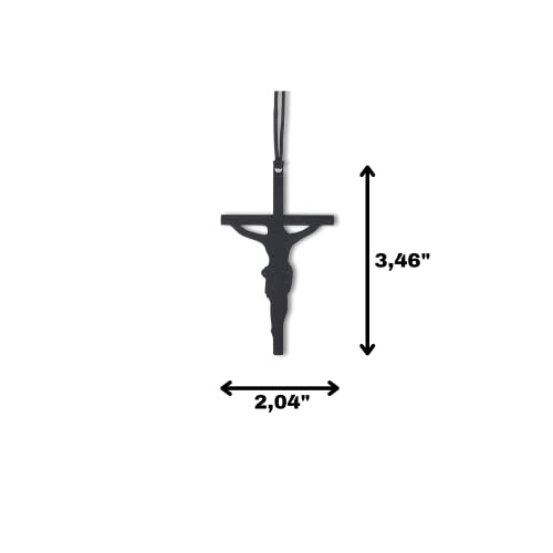 Rear View Mirror Accessories - Mini Hanging Ornaments - Christus Pendant, Car Charm - Swinging Pendants, Black (Jesu Nailed Siluette) for Men & Women - style: Jesus Nailed Siluette