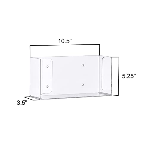 Acrylic Glove Box Holder, Wall-Mounted Glove Dispenser, Floating Glove Box Organizer, Small Size (for 1 Box), 10.5" W x 5.0" H x 3.5" D (Mounting Hardware Included) - size: Small (for 1 Box)