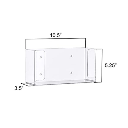 Acrylic Glove Box Holder, Wall-Mounted Glove Dispenser, Floating Glove Box Organizer, Small Size (for 1 Box), 10.5" W x 5.0" H x 3.5" D (Mounting Hardware Included) - size: Small (for 1 Box)