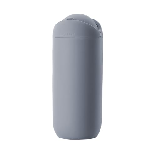 Car Trash Can with Lid, Portable Silicone Vehicle Cup Holder Dustbin Garbage Can, Compact Round Automobile Interior Rubbish Bin Garbage Container, Universal for RV Truck SUV (Gray) - color: Gray