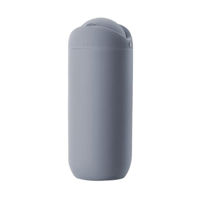 Car Trash Can with Lid, Portable Silicone Vehicle Cup Holder Dustbin Garbage Can, Compact Round Automobile Interior Rubbish Bin Garbage Container, Universal for RV Truck SUV (Gray) - color: Gray