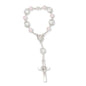 One Decade Car Rosary with St. Benedict Medal Catholic Auto Rear View Mirror Charm Pink Glass Beads Spiritual Protection Pendant Religious Car Accessories for Men and Women - color: Pink