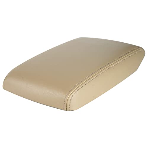 LCWRGS Leather Center Console Lid Armrest Cover Replacement for Toyota Highlander 2008 2009 2010 2011 2012 2013 2014 Beige