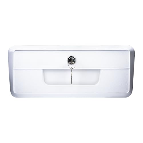 Pactrade Marine Boat Pontoon Yacht Storage Compartment Durable Standard Lightweight Lockable ABS Locking Plastic Glove Box White Spacious with Keys - style: White, with Keys