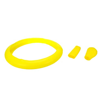 Modengzhe Steering Wheel Cover with Handbrake Cover & Gear Shift Cover,Universal Silicone Anti-Slip Design Car Accessories Interior Steering Wheel Cover Set,Pack of 3,Yellow - color: Yellow