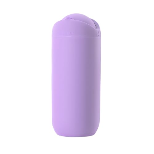 Car Trash Can with Lid, Portable Silicone Vehicle Cup Holder Dustbin Garbage Can, Compact Round Automobile Interior Rubbish Bin Garbage Container, Universal for RV Truck SUV (Purple) - color: Purple