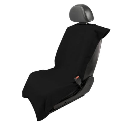 Seat Armour Black Car Seat Towel Cover – Soft, Machine Washable & Absorbent Seat Protector – Quick Install, Multipurpose Vehicle Seat Cover for Workout, Beach, Travel – Universal Fit