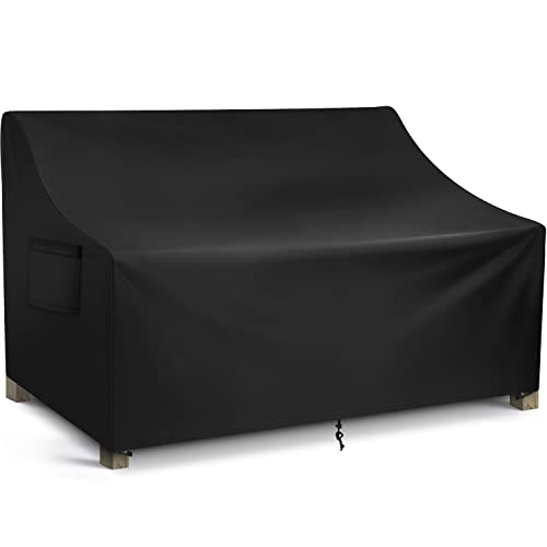 Patio Sofa Cover Waterproof, Outdoor Loveseat Cover, Heavy Duty Deep Lounge Loveseat Cover, Large Lawn Patio Furniture Covers with Air Vent, 70’’ W x 38’’ D x 31’’ H - color: Black, size: 70"W x 38"D x 31"H
