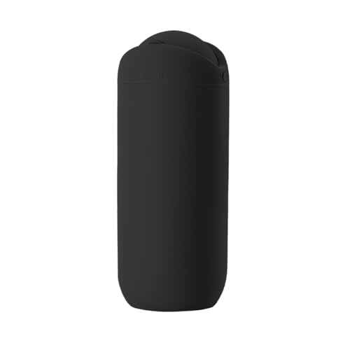 Car Trash Can with Lid, Portable Silicone Vehicle Cup Holder Dustbin Garbage Can, Compact Round Automobile Interior Rubbish Bin Garbage Container, Universal for RV Truck SUV (Black) - color: Black