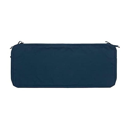 Magpie Fabrics Patio Bench Loveseat Cushion Covers (Replacement Cover only, No Insert!), Waterproof Fade Resistant Swing Cushion Slipcover with Ties(42x18x3 Inch, Navy) - color: Blue Navy, size: 42x18x3 Inch (1 Count)