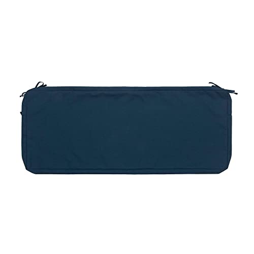 Magpie Fabrics Patio Bench Loveseat Cushion Covers (Replacement Cover only, No Insert!), Waterproof Fade Resistant Swing Cushion Slipcover with Ties(48x18x3 Inch, Navy) - color: Blue Navy, size: 48x18x3 Inch (1 Count)