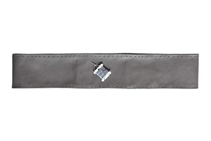 Leather Steering Wheel Cover, Compatible with 2008 Dodge Ram SLT Laramie 2500 3500 Power Wagon, Dark Gray