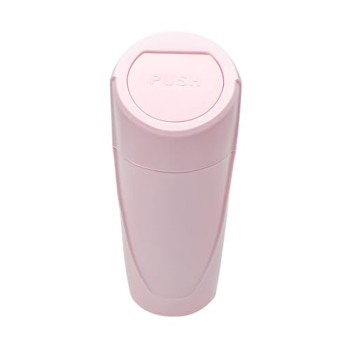 Sun Walker Car Trash Can Bin with Lid, Leakproof Mini Cup Holder Garbage Bin Portable Storage Container, Multipurpose Cup Type Dustbin Interior Organizer for Vehicle Home Office (Pink) - color: Pink