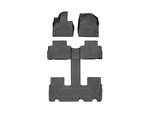 WeatherTech Custom Fit FloorLiners for Hyundai Palisade - Full Set (441578-1-2-3), Black