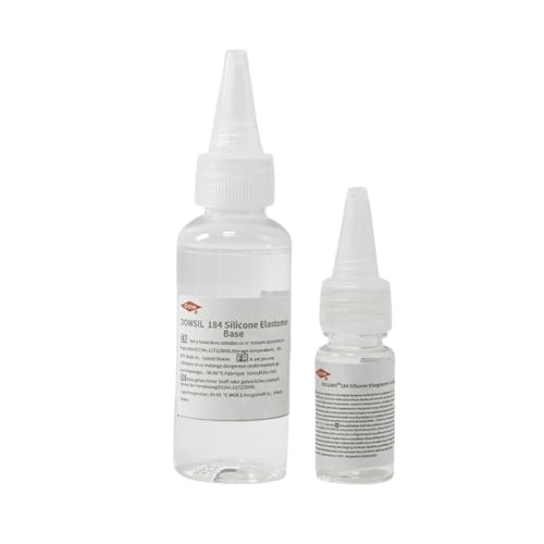 Dowsil SYLGARD 184 Silicone Elastomer Kit Base A + Curing Agent Solidifier B Two Parts Set for Electrical Component Battery Board Assembly Room Temperature RT Heat Cure (60g = A 55g + B 5g) - size: 60g = A 55g + B 5g