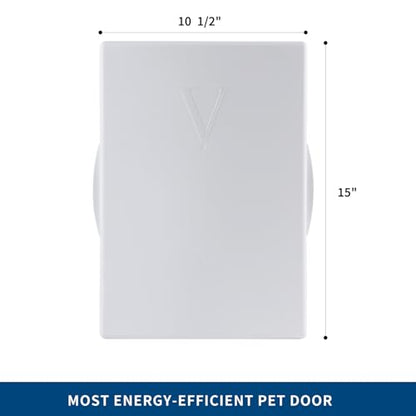 Snap-On Closing Panel for PetSafe Extreme Weather Dog Doors (Panel Model 700-1099 ONLY) – Medium Size 15" x 10.5" – White Pet Door Cover