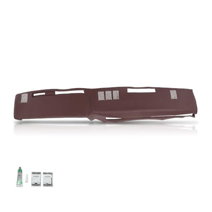 PIT66 TPE Dash Dashboard Cover Red Compatible with GMC Chevy Full Size Pickup 1981-1987, Fit GMC Chevy SUV 1981-1991 Instrument Panel - size: 1981-1991 GMC Chevy SUV(Red)