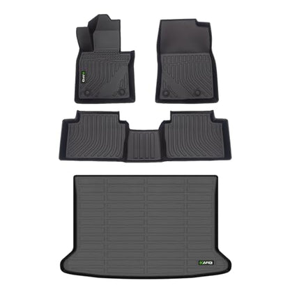 Floor Mats & Cargo Liner Custom for Mazda 3 FWD 2026 2025-2019 (Only Fits Hatchback Models) All Weather Protection TPE Floor Liners Front & Rear Row Full Set Accessories - Black - style: 2) For CX-30 2020-2026 Set