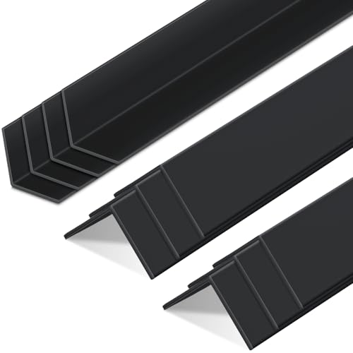 Sasylvia 10 Pcs Wall Corner Protector Guards, Vinyl 1-1/8 x 48 Inches, Black Corner Trim Molding, Avoid Scratching Scuffs, Ease Install and Cleaning for Door Countertop Furniture Cabinet Protection - color: Black, size: 1-1/8 x 1-1/8 x 48 Inches