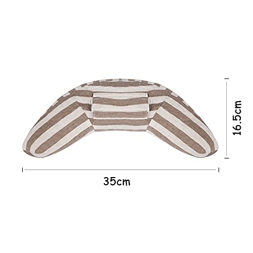 Kids Car Seat Travel Neck Pillow Soft Neck Support Cushion Car Seat Belt Cover Cushion Pillow Car Seatbelt Shoulder Pad Head Neck Support Pillow Seat Strap Pillow for Car Airplane Pushchair Travel - color: Coffee Strips