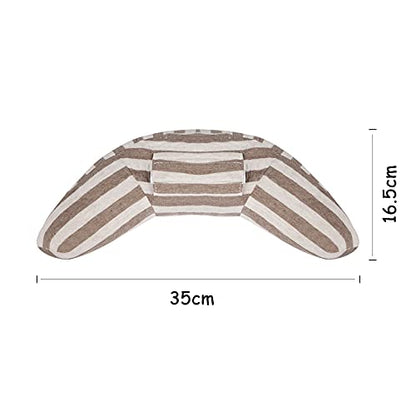 Kids Car Seat Travel Neck Pillow Soft Neck Support Cushion Car Seat Belt Cover Cushion Pillow Car Seatbelt Shoulder Pad Head Neck Support Pillow Seat Strap Pillow for Car Airplane Pushchair Travel - color: Coffee Strips