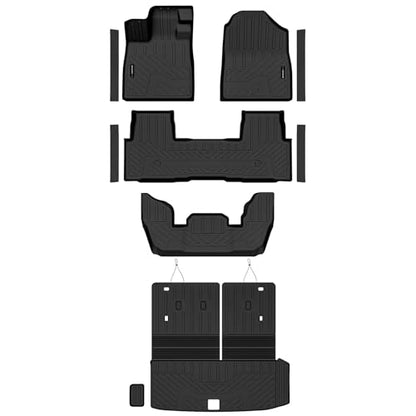 Auxko All Weather Floor Mats Cargo Mat with Backrest Mat for 2026 2025 2024 2023 Honda Pilot TPE Liners Accessories Guard Odorless Anti-Slip Floor Liners & Trunk Liner - size: pilot|2023-2026|floor+cargo+backrest mats