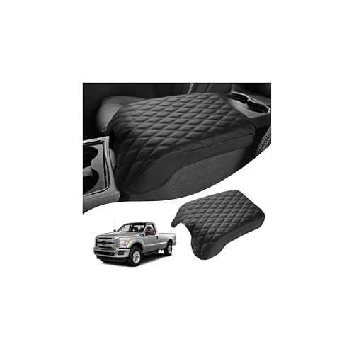 Autorder Center Console Cover for 2011-2016 Ford F250/F350/F450/F550 Accessories Armrest Cushion Cover Leather Middle Console Covers Anti-Scratch Armrest Pad for Pet (Bucket Seat Only) - size: 2011-2016 Ford F250