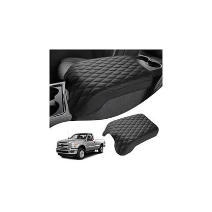 Autorder Center Console Cover for 2011-2016 Ford F250/F350/F450/F550 Accessories Armrest Cushion Cover Leather Middle Console Covers Anti-Scratch Armrest Pad for Pet (Bucket Seat Only) - size: 2011-2016 Ford F250