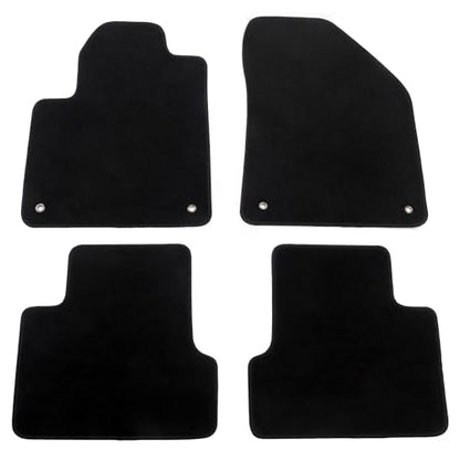 IKON MOTORSPORTS, Nylon Car Floor Mats Compatible with 2014-2023 Jeep Cherokee 4DR, OE Style Black Driver Passenger Car Carpets, Front Rear 4PCS Full Set