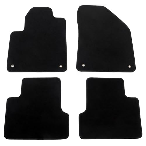 IKON MOTORSPORTS, Nylon Car Floor Mats Compatible with 2014-2023 Jeep Cherokee 4DR, OE Style Black Driver Passenger Car Carpets, Front Rear 4PCS Full Set