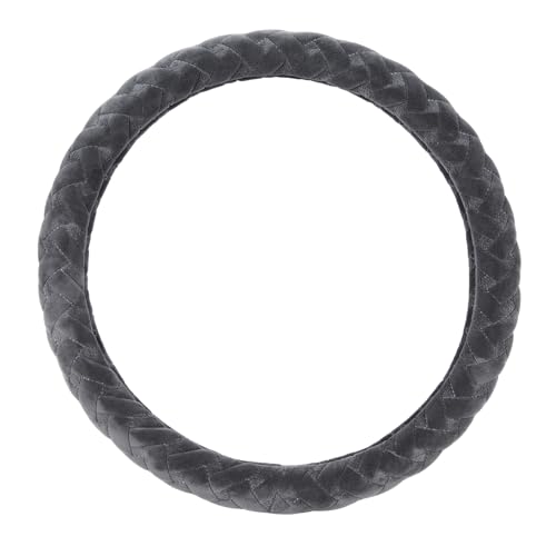 Flying Banner car Steering Wheel Cover Massage Velvet Warm Universal Size 15 inches SUV Truck Anti Slip Odorless Summer Winter (Gray, Velvet Massage) - color: Gray