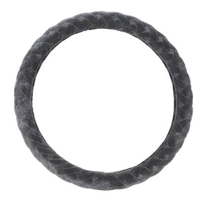 Flying Banner car Steering Wheel Cover Massage Velvet Warm Universal Size 15 inches SUV Truck Anti Slip Odorless Summer Winter (Gray, Velvet Massage) - color: Gray