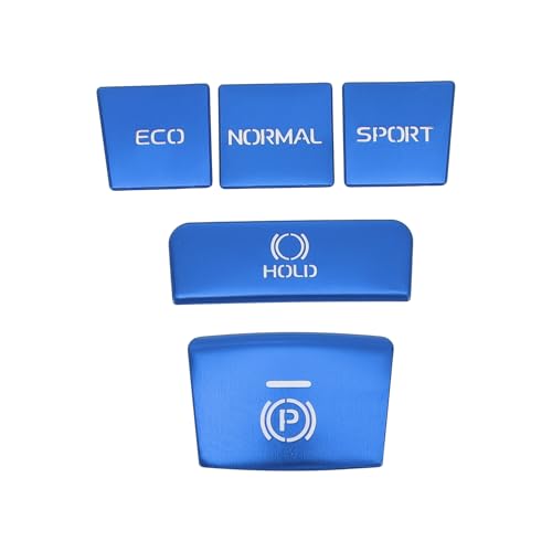 Gear Shift Handbrake Panel Button Switch Cover for Toyota Camry 2018-2022 Center Console Interior Trim Styling Button Cap Decor Blue 1 Set - color: Blue