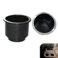 2PCS Car Cup Holder Inserts, Large Capacity Plastic Drop-In Cup Drink Holder, Recessed Chrome Couch Cups Holders Insert, 3.74" - 4.1" Base, Universal for RV Boat Car Couch Golf Cart (Black)