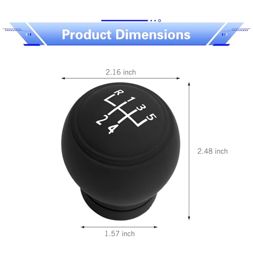 Car Gear Shift Knob Cover, 6 Speed Silicone Car Gear Manual Stick Shifter Knob Protector, Anti-Slip Auto Shifter Transmission Protective Cover, Universal Stick Shift Covers for Most Cars