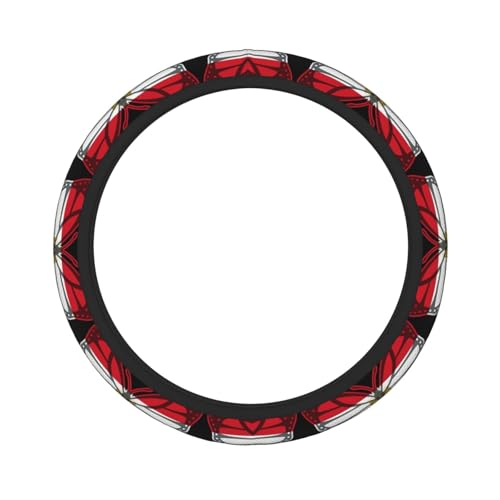 Butterfly Egyptian Flag Breathable Neoprene Steering Wheel Cover - Anti-Slip Floral Design Universal Fit for Cars/Trucks/Suvs (14.5"-15" Inch) - color: Butterfly Egyptian Flag
