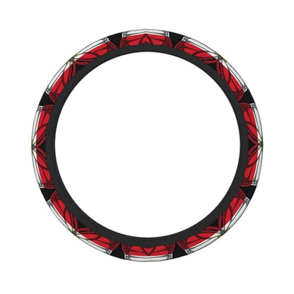 Butterfly Egyptian Flag Breathable Neoprene Steering Wheel Cover - Anti-Slip Floral Design Universal Fit for Cars/Trucks/Suvs (14.5"-15" Inch) - color: Butterfly Egyptian Flag