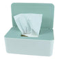 Diaper Wipes Dispenser, Tissue Storage Box Case, Wet Wipe Dispenser Holder with Lid for Home, Office, Cars (Green) - color: Green Lid, White Box