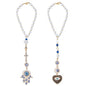 2pcs Evil Eye Car Hanging Ornament Hamsa Evil Eye Rear View Mirror Lucky Car Charm Lanyards Hanging Accessories Hand of Evil-Eye Sun Catcher Pendent for Window Home Door Frame Balcony