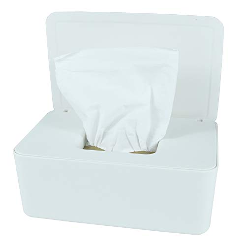 Diaper Wipes Dispenser, Tissue Storage Box Case, Wet Wipe Dispenser Holder with Lid for Home, Office, Cars (White) - color: White