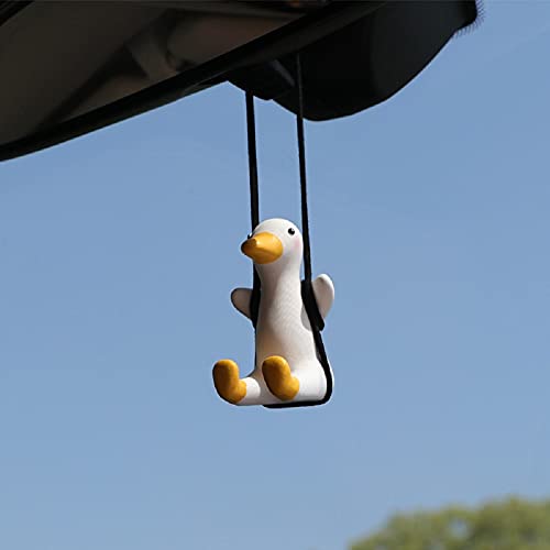 Cute Swinging Duck Car Mirror Hanging Accessories Fun Interior Rearview Mirrors Decoration (Duck)