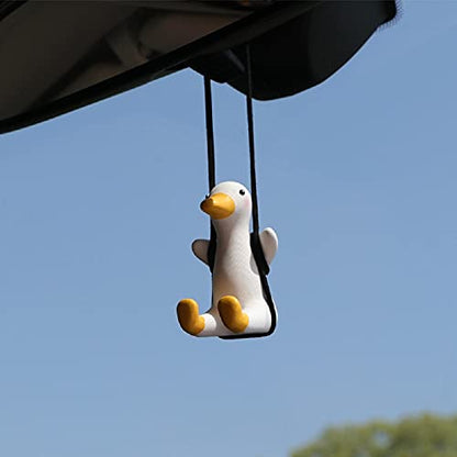 Cute Swinging Duck Car Mirror Hanging Accessories Fun Interior Rearview Mirrors Decoration (Duck)
