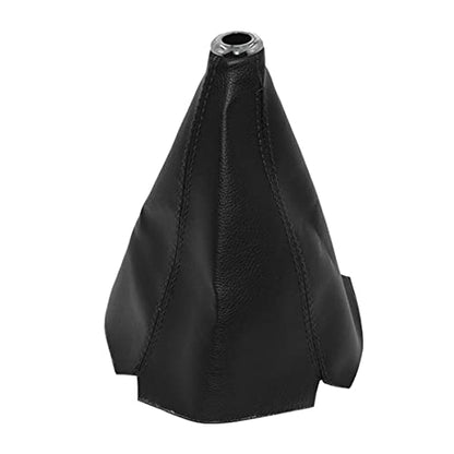 Universal Car Shift Knob Boot Dust Cover, Shift Boot Cover, Made of Pu Leather with Black Seams Red Seams and Blue Seams (Black/ABS)