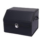 Leather Storage Box Car Trunk Organizer for Trunk SUV Sedan, Leather Foldable Storage Box with Lid (Black 14.9" L*12.2" W*11.8" H) - size: Black 14.9"L*12.2"W*11.8" H