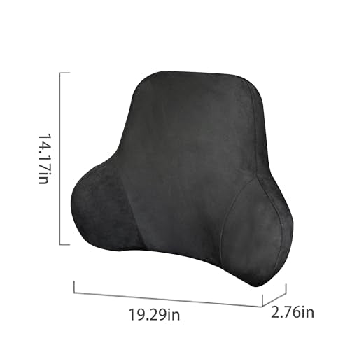 Lumbar Support Pillow for Car, Soft Memory Foam and Suede Cover, Back Support for Car Drivers and Passengers