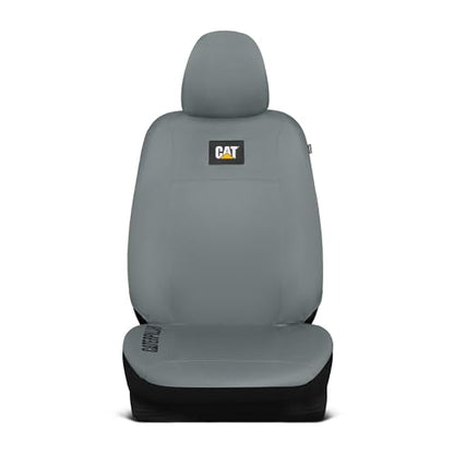 CAT DuraDrive Car Front Seat Cover – (1) pc, Gray Oxford, Heavy Duty Protection, Semi-Universal Fit – Durable Water-Resistant Auto Seat Protector for Truck, SUV, Sedan – Easy Install & Washable - color: Gray 1 Front